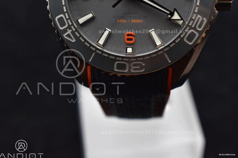 on 43.5mm Black Clone Dial Planet Bezel Best 1010 SS VSF Ocean Edition Super Orange A8900 Gray Trendsetting Strap Nylon V 1:1 0202